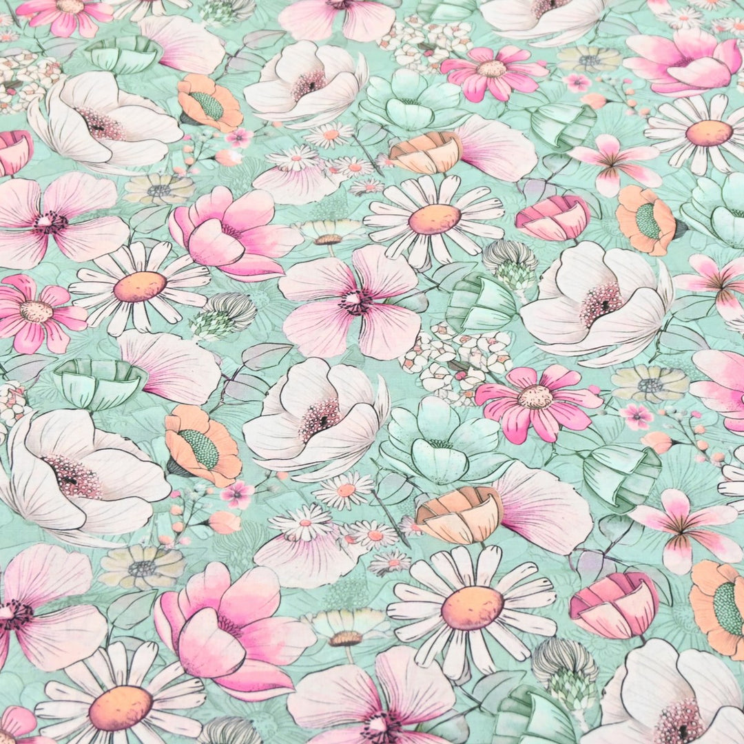 Multicolor Cotton Digital Print Fabric -Soft Cotton Prints Fabric-DA1124-11