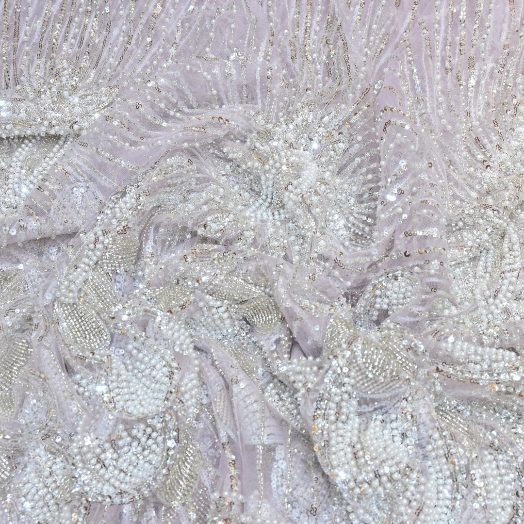Beautiful Imported Net Cut Dana & Sequins Embroidery Fabric