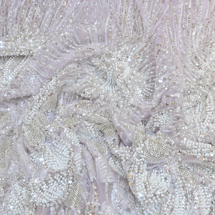 Beautiful Imported Net Cut Dana & Sequins Embroidery Fabric