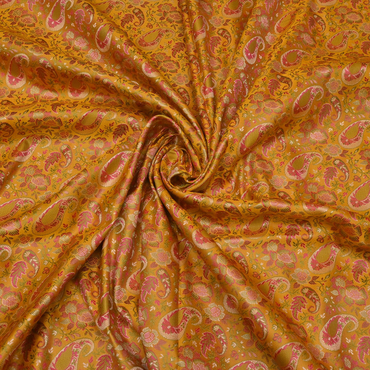 Satin Zari Tehra Brocade Fabrics