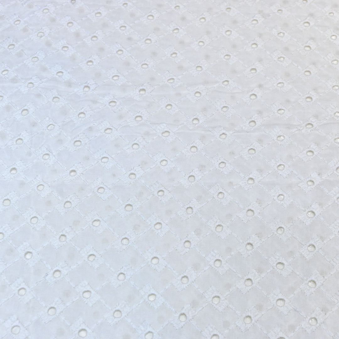 Cotton Chikan Cutwork Fabric- Lightweight Designer Embroidery Fabric- SIF145-4