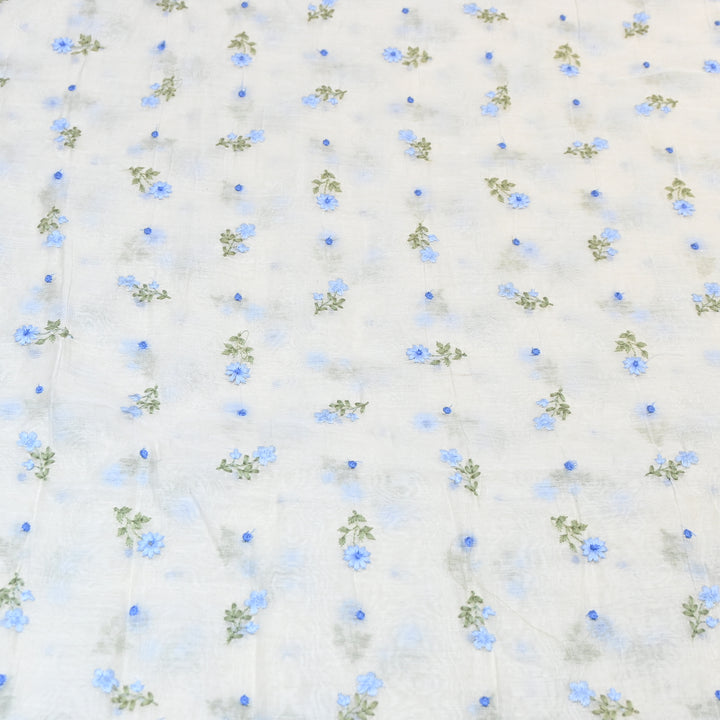 Dyeable Mul Chanderi Thread Embroidery Fabric – Soft Summer Designer Fabric-MF8209-1