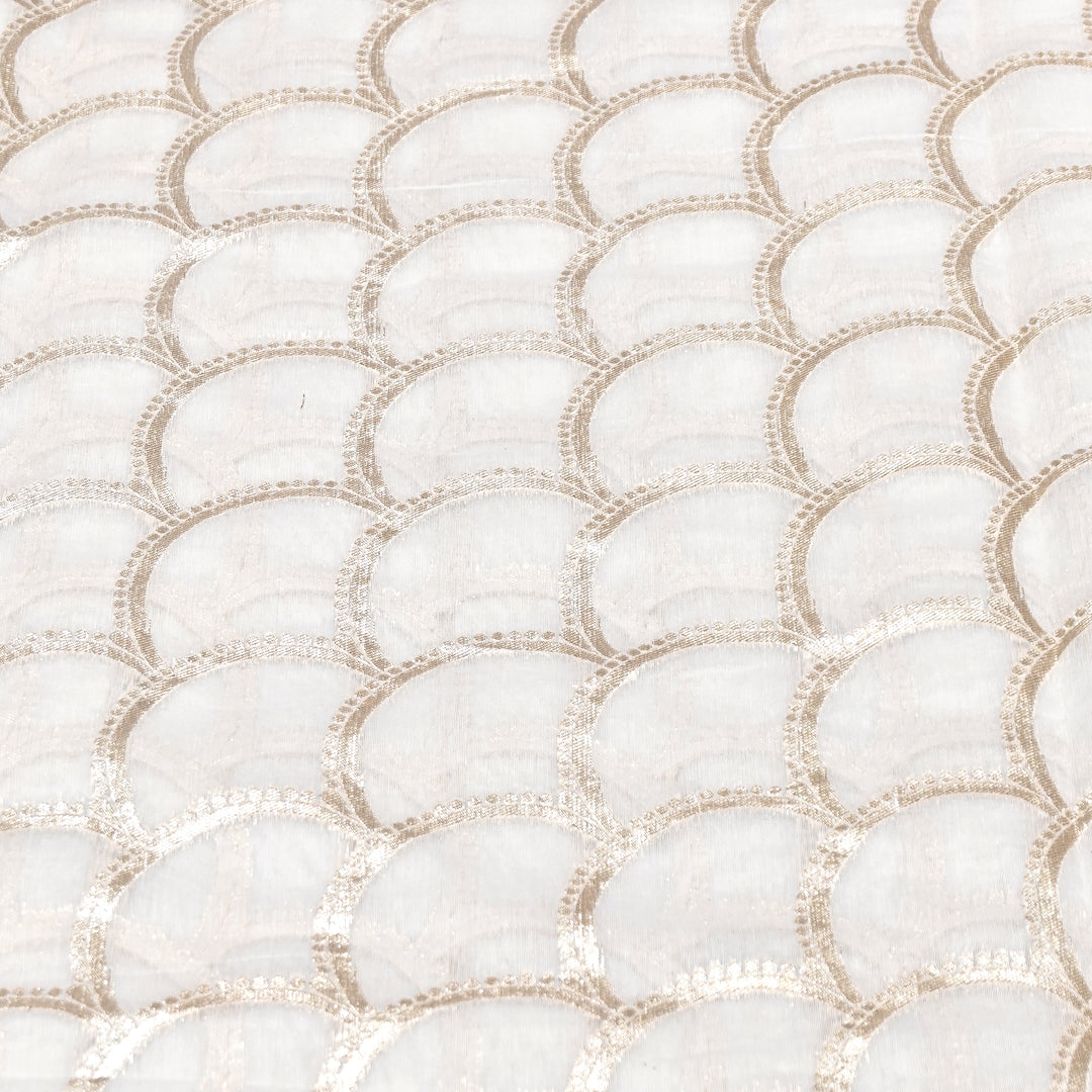 Banarasi Chanderi Gold Mat Zari Fabric – Premium Designer Ethnic Wear Fabric 000313-10