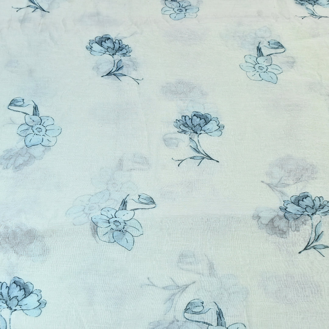 Mul Chanderi Digital Print Fabric - Soft Lightweight Designer Fabric GT0185-1J