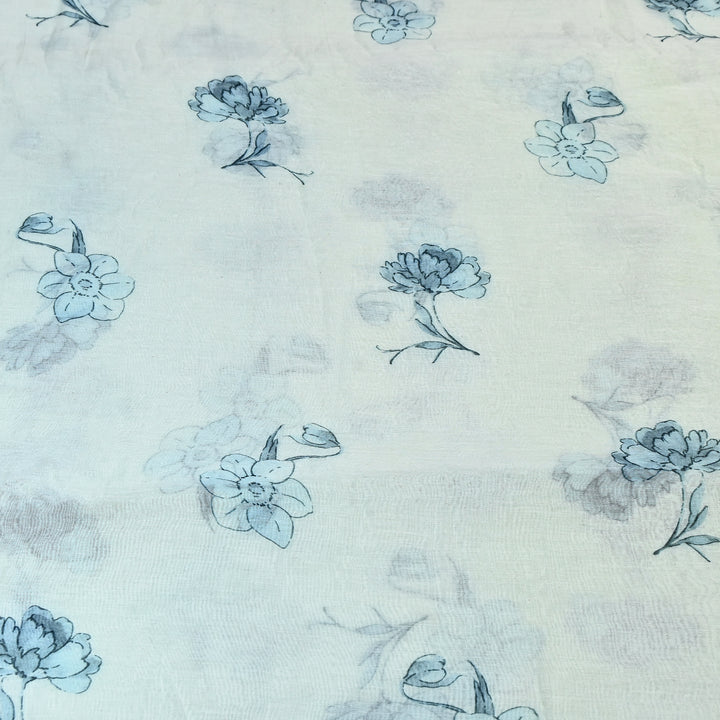 Mul Chanderi Digital Print Fabric - Soft Lightweight Designer Fabric GT0185-1J