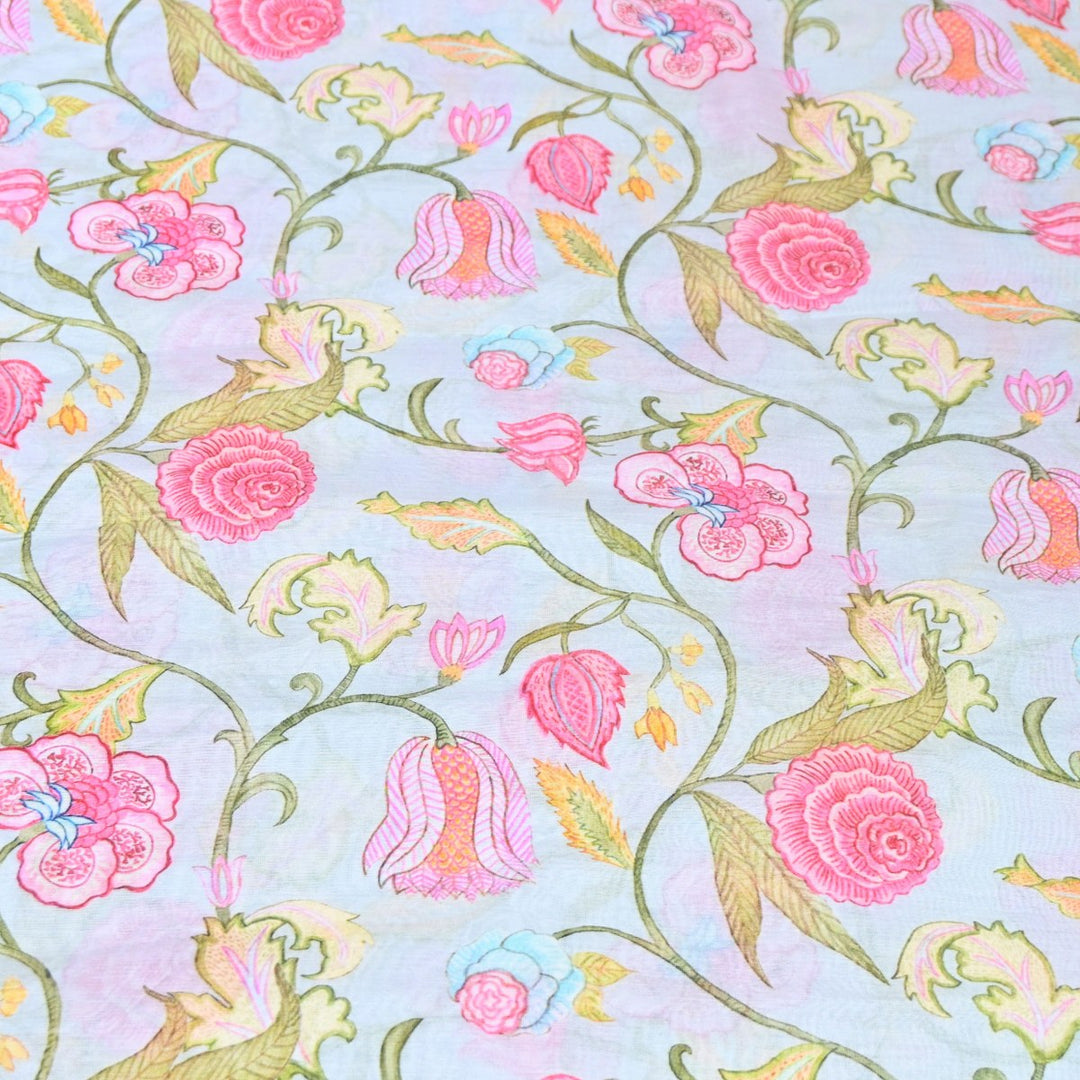 Multi Color Premium Bamberg Satin Digital Print Fabric – 001333-12