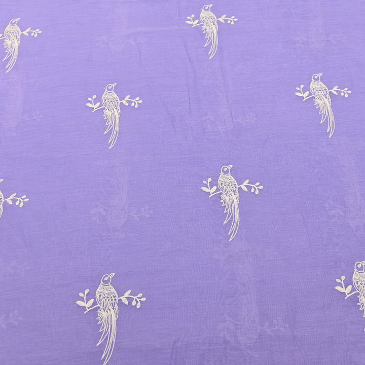 LAVENDER PURPLE COLOR MUL CHANDERI THREAD EMBROIDERY FABRIC GP4120A-6
