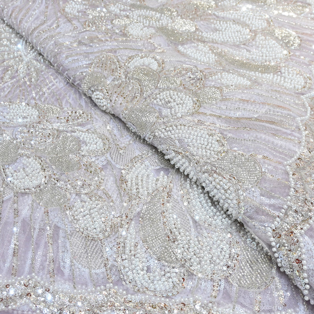 Beautiful Imported Net Cut Dana & Sequins Embroidery Fabric