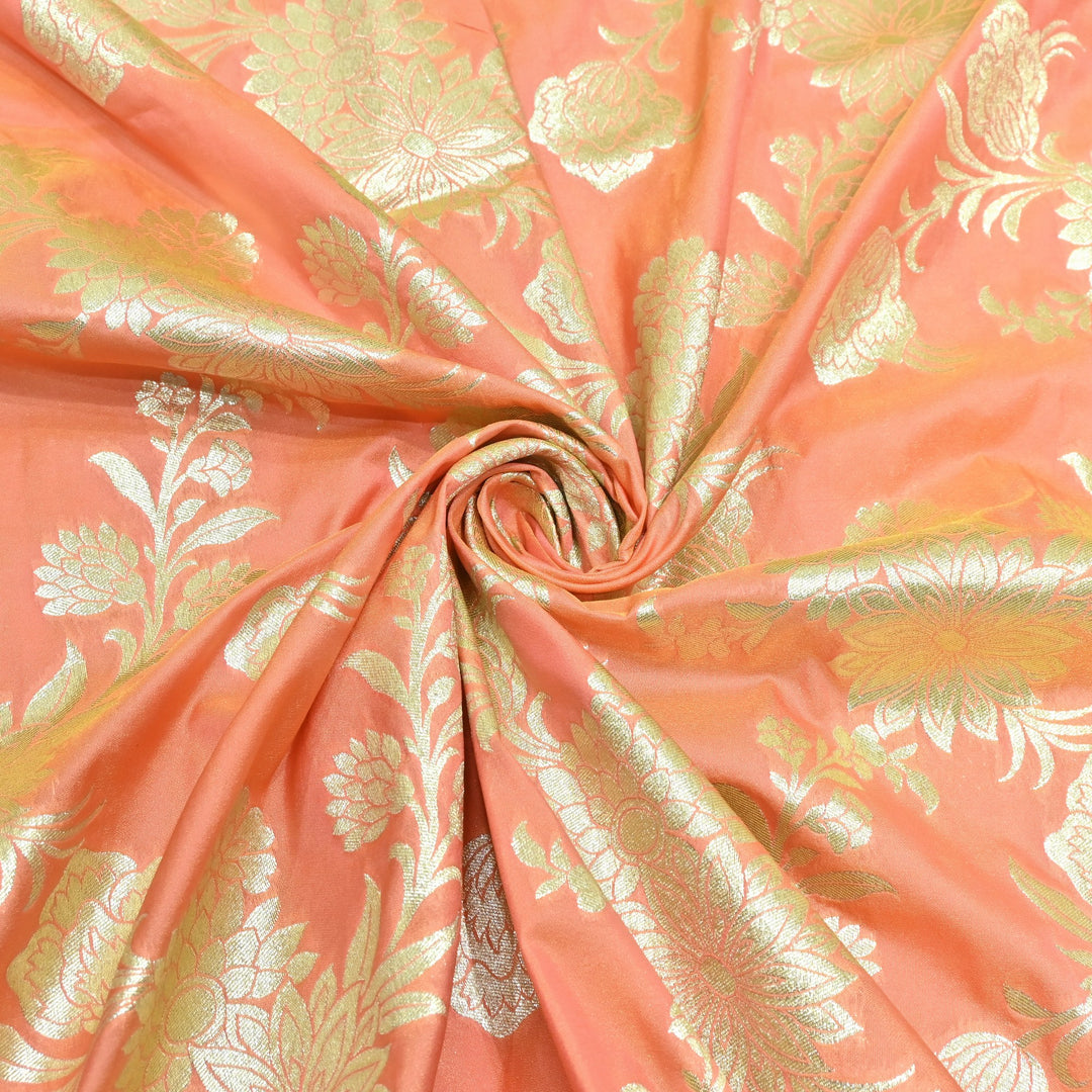 Katan Silk Zari Jaal Brocade Fabrics