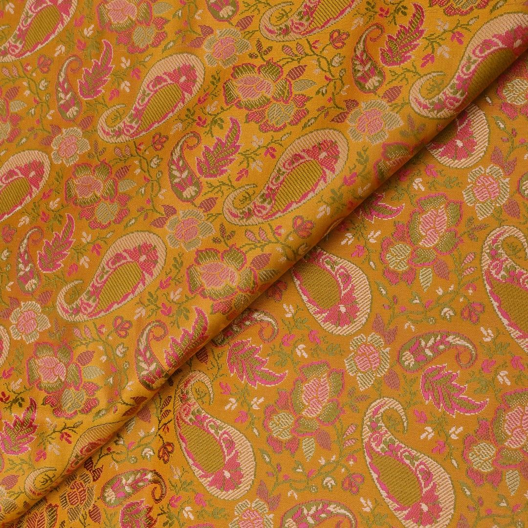 Satin Zari Tehra Brocade Fabrics