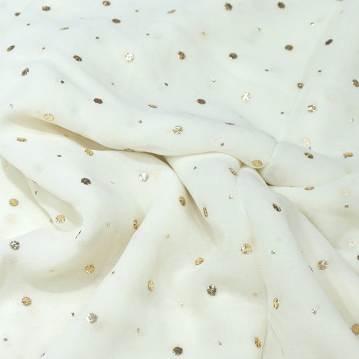 60gm Pure Georgette Mukaish Hand Work Fabrics