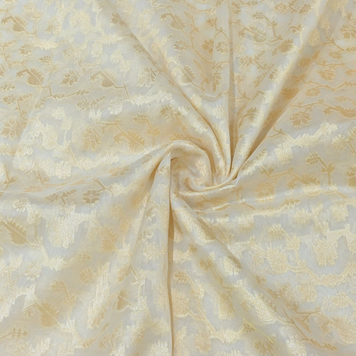 Dyeable Pure Organza Self Zari Work Fabrics