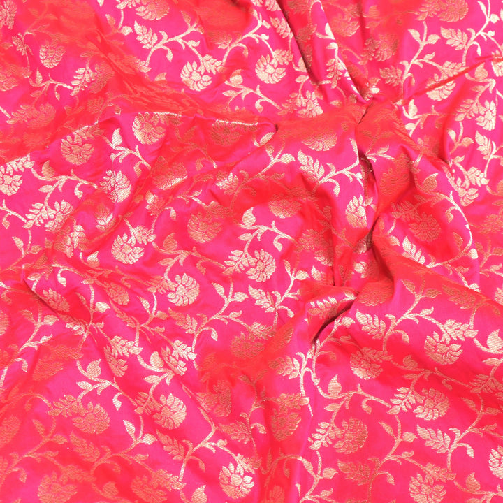 Semi Katan Silk Zari Jaal Brocade Fabrics