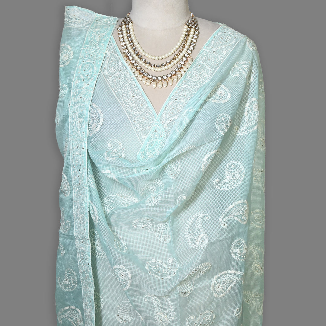 Kota Check Thread & Sequence Dupatta – Elegant Ethnic Dupatta for Women- V8188B-3