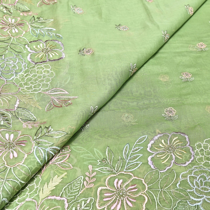 Mul Chanderi Floral Thread & Zari Embroidery Fabric – Designer Summer Fabric HC0041-4