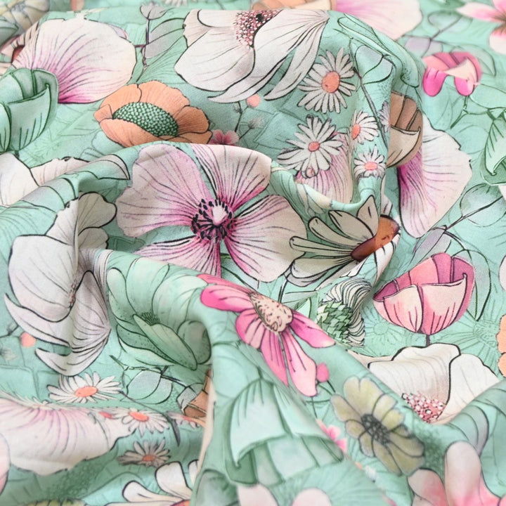 Multicolor Cotton Digital Print Fabric -Soft Cotton Prints Fabric-DA1124-11
