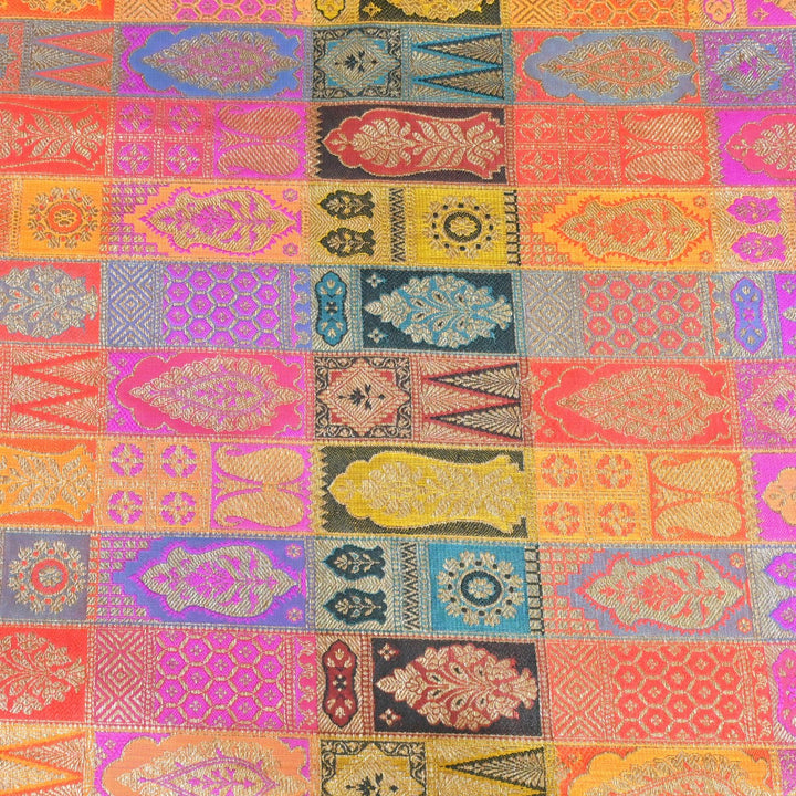 Multi Colour Rangoli Brocade Fabrics