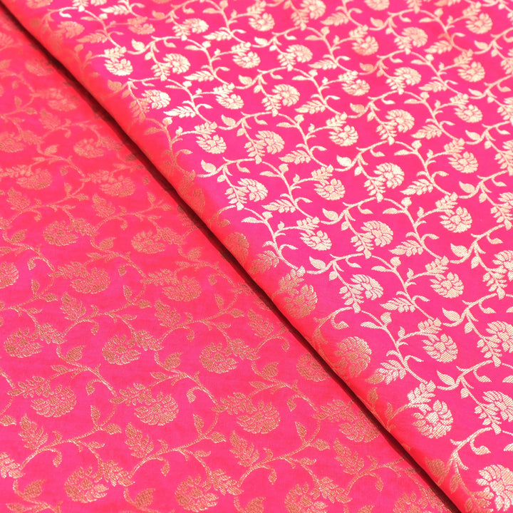 Semi Katan Silk Zari Jaal Brocade Fabrics