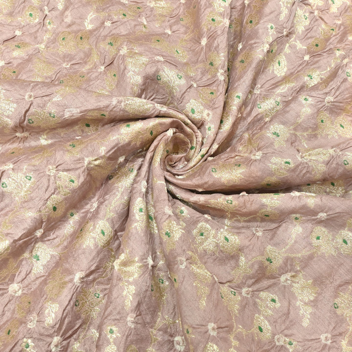 Pure Chiniya Silk Meena Zari And Hand Bandhani Fabrics