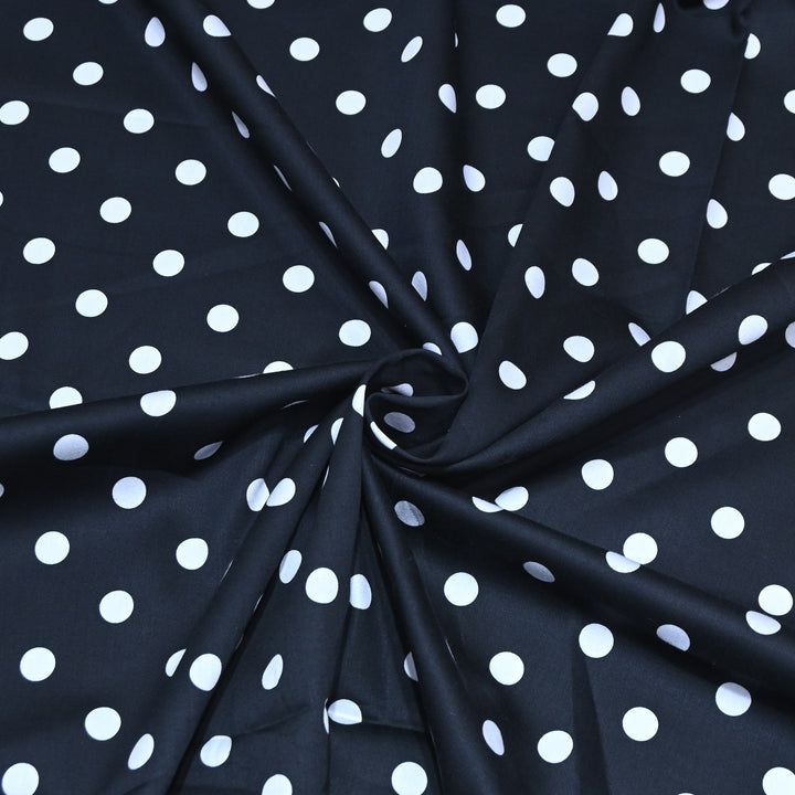Glace Cotton With Beautiful Polka Dot Print Fabric – Lightweight Designer Cotton Fabric - LT0185-3