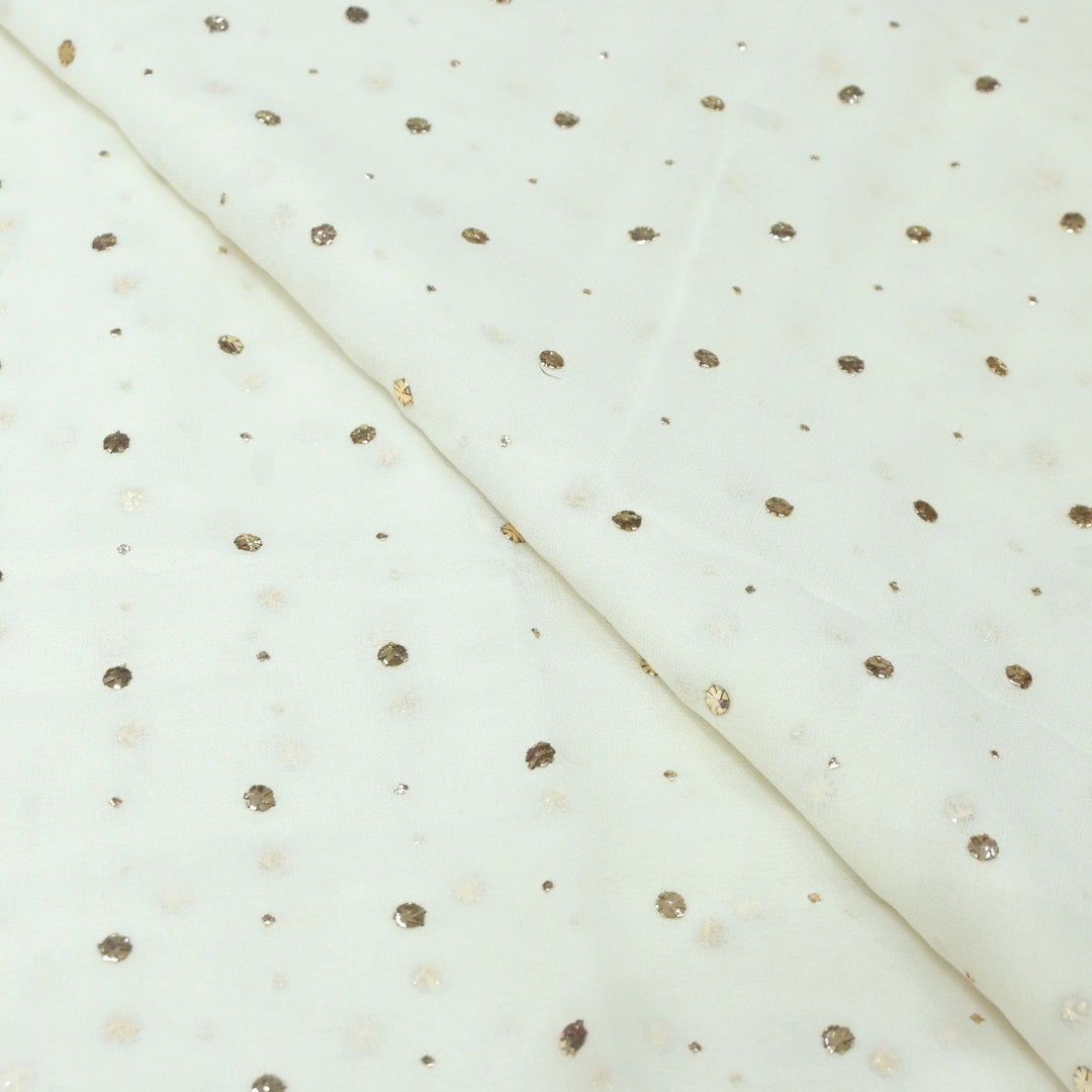 60gm Pure Georgette Mukaish Hand Work Fabrics