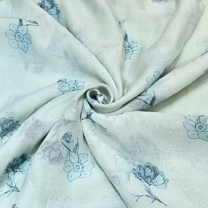 Mul Chanderi Digital Print Fabric - Soft Lightweight Designer Fabric GT0185-1J