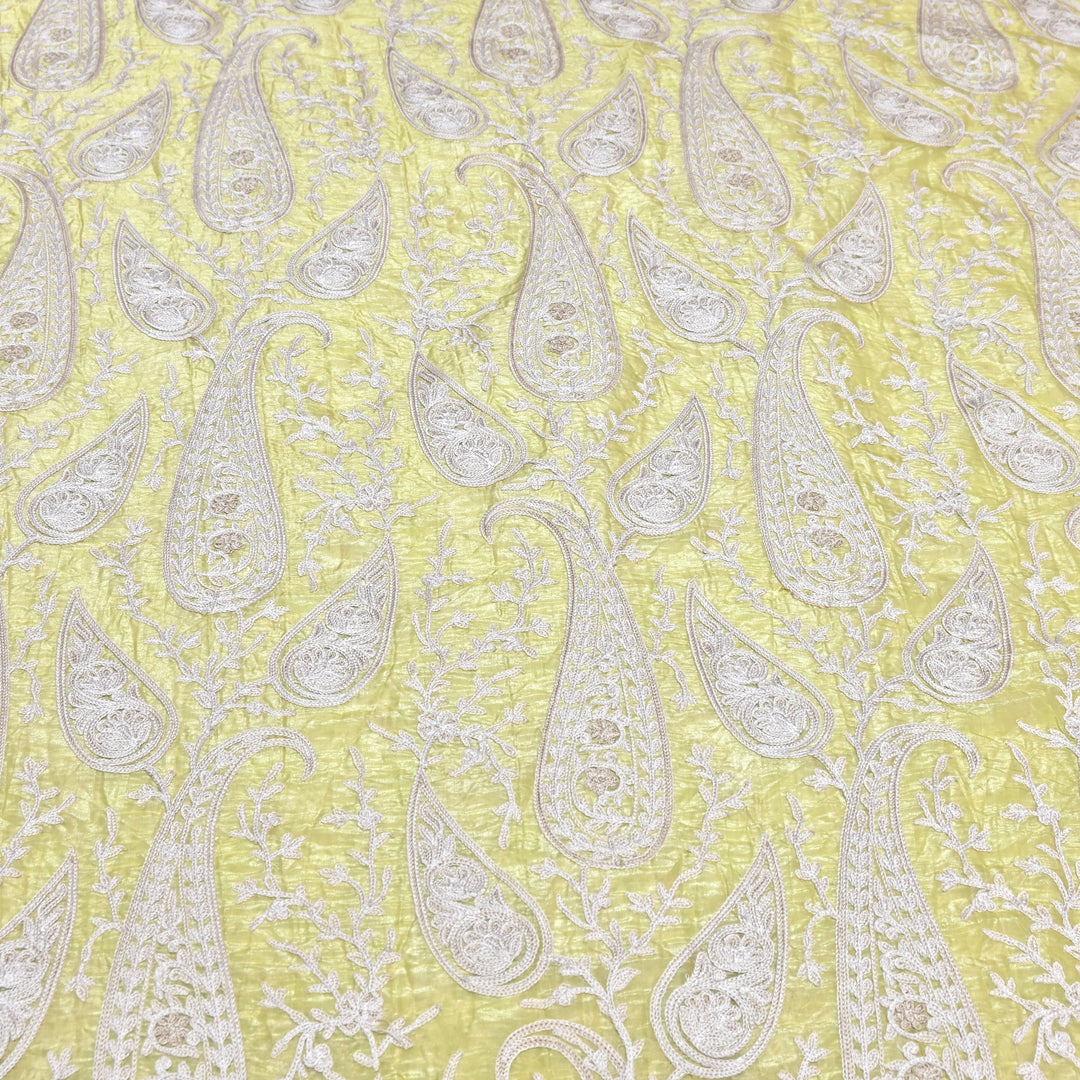 Fendi Organza Thread Embroidery Fabric – Elegant Designer Party Wear Fabric - F81399 - 04