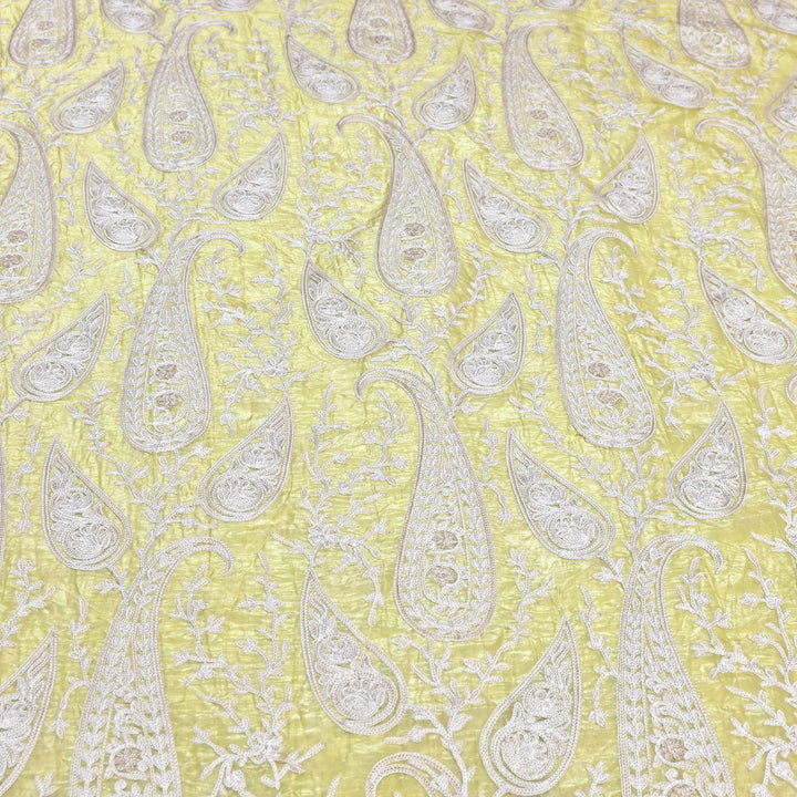 Fendi Organza Thread Embroidery Fabric – Elegant Designer Party Wear Fabric - F81399 - 04