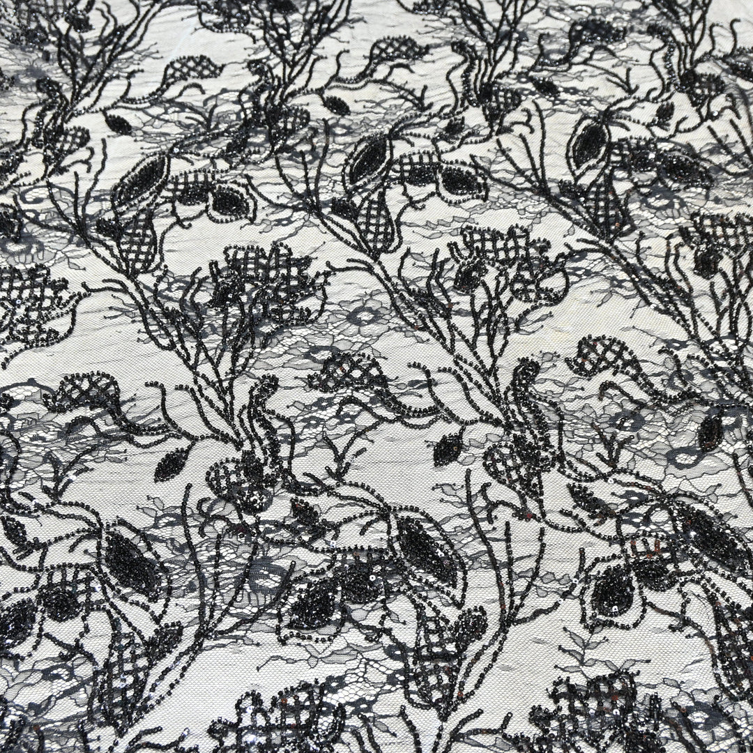 Beautiful Imported Net Cut Dana & Sequins Embroidery Fabrics-AD1533-1