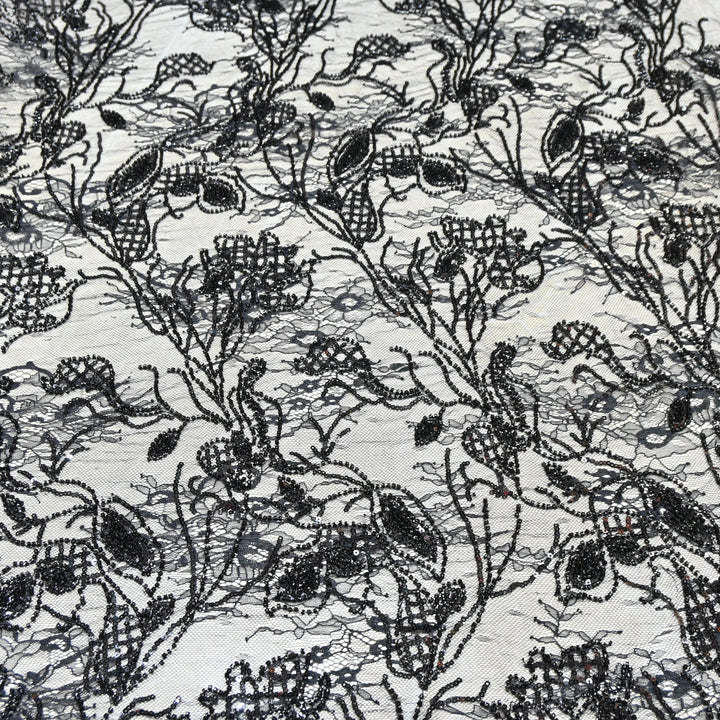 Beautiful Imported Net Cut Dana & Sequins Embroidery Fabrics-AD1533-1