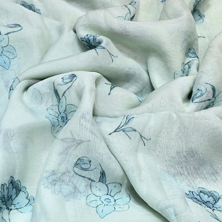 Mul Chanderi Digital Print Fabric - Soft Lightweight Designer Fabric GT0185-1J