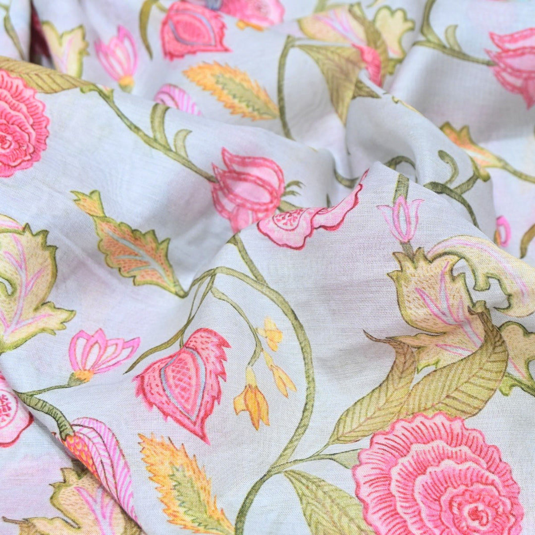 Multi Color Premium Bamberg Satin Digital Print Fabric – 001333-12