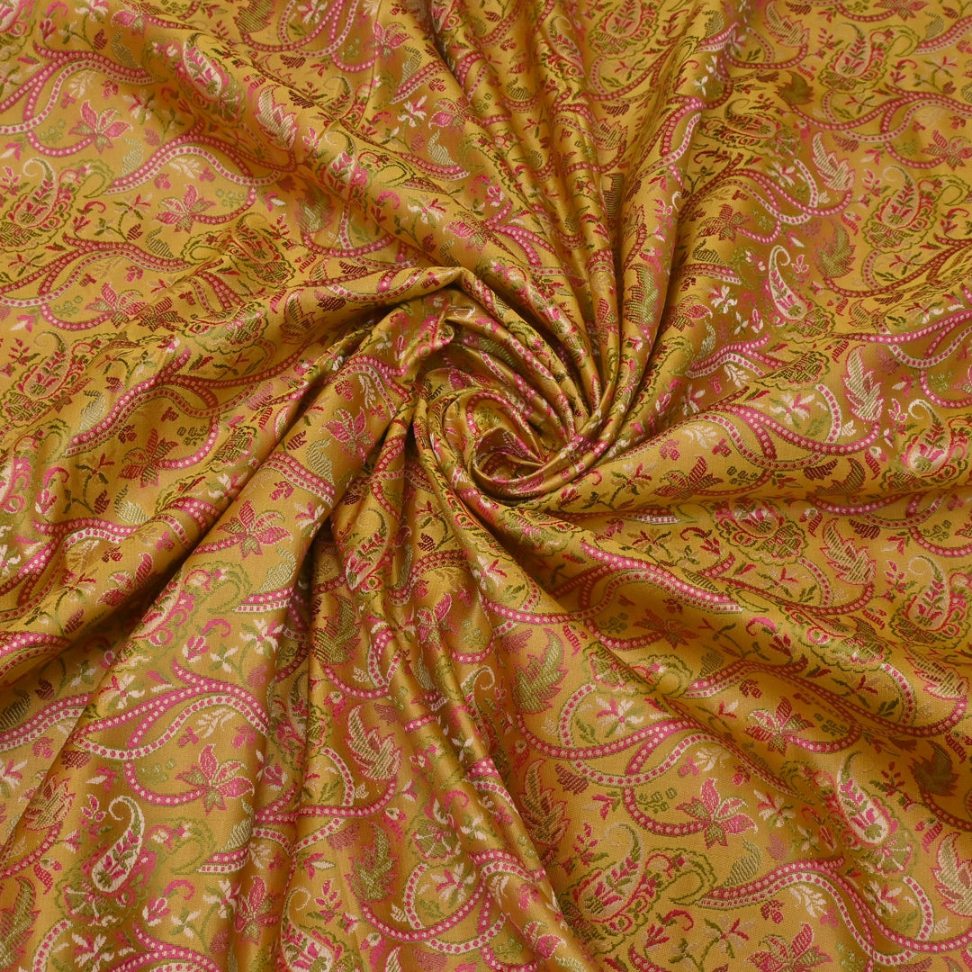 Satin Zari Tehra Brocade Fabrics