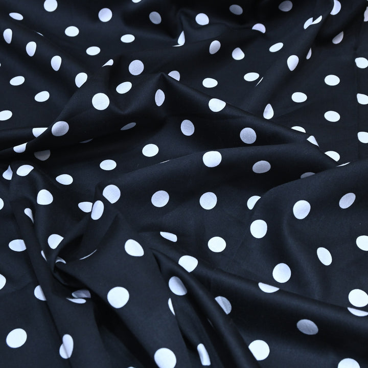 Glace Cotton With Beautiful Polka Dot Print Fabric – Lightweight Designer Cotton Fabric - LT0185-3