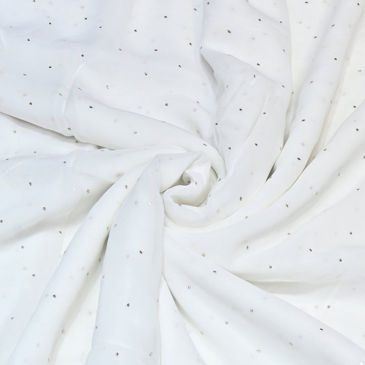 Dyeable Viscose Georgette Handwork Mukaish Fabric 00NO38