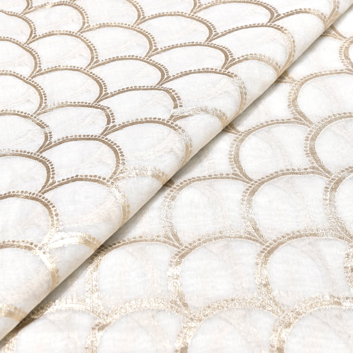 Banarasi Chanderi Gold Mat Zari Fabric – Premium Designer Ethnic Wear Fabric 000313-10
