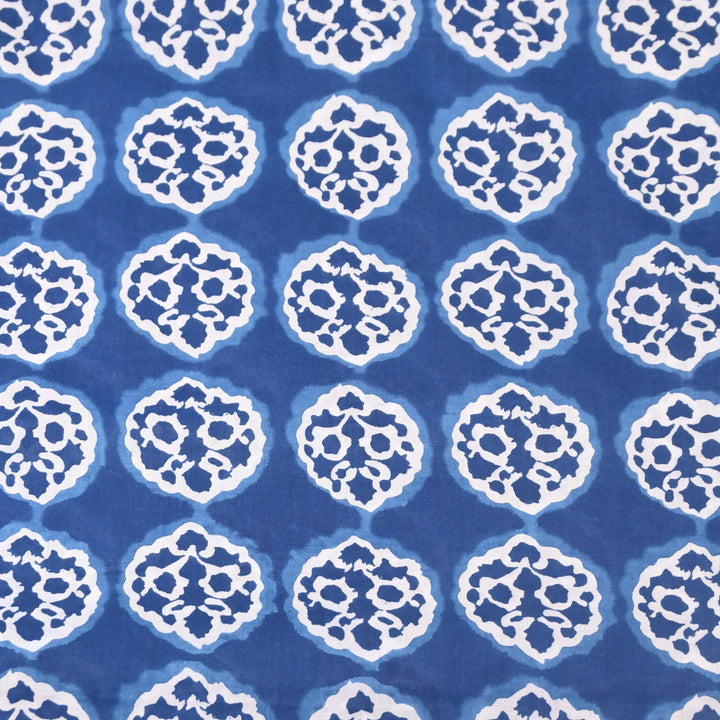 Deep Blue Cotton Printed Fabric