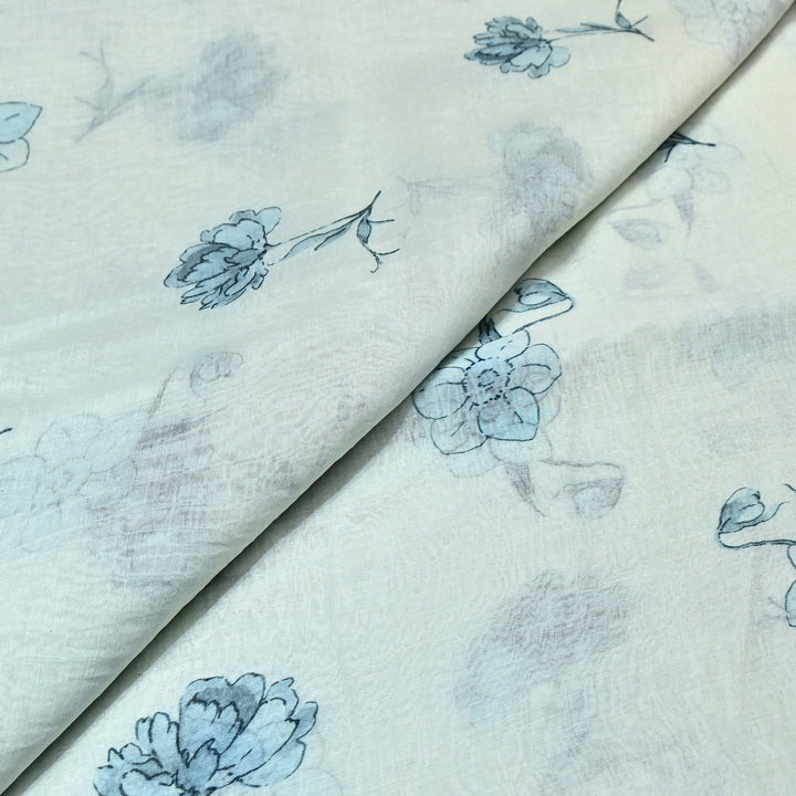 Mul Chanderi Digital Print Fabric - Soft Lightweight Designer Fabric GT0185-1J