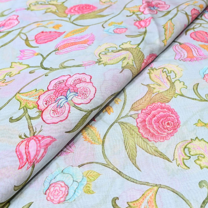 Multi Color Premium Bamberg Satin Digital Print Fabric – 001333-12
