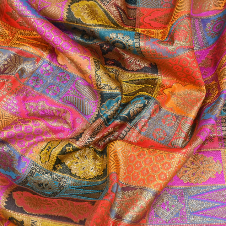 Multi Colour Rangoli Brocade Fabrics