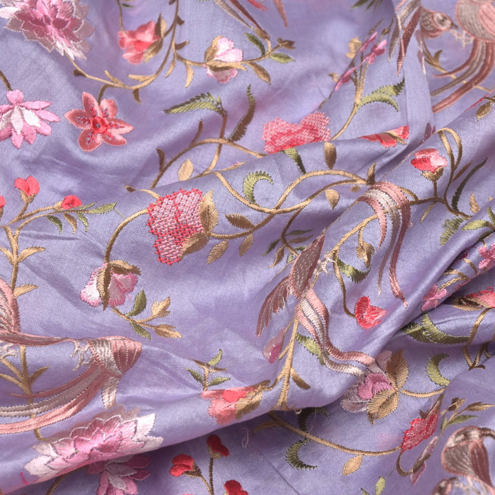 Silk Chanderi Multi Thread Embroidery Fabrics