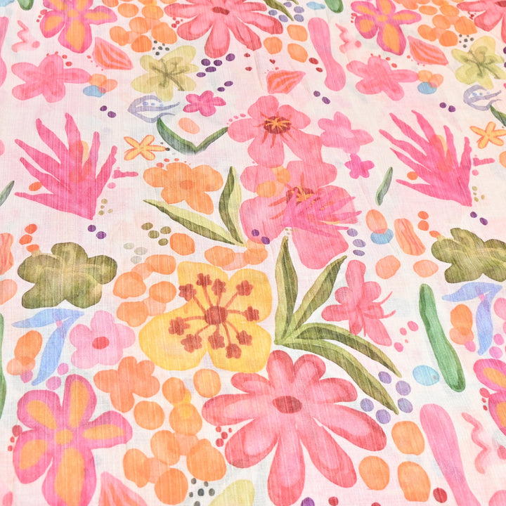 Multi Color Crush Muslin Digital Print Fabric – Soft Designer Muslin Print Fabric- COO145-13