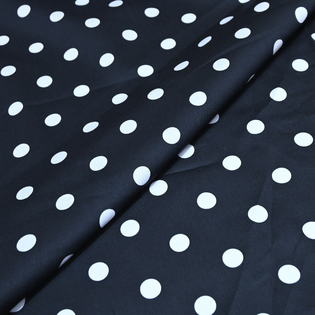 Glace Cotton With Beautiful Polka Dot Print Fabric – Lightweight Designer Cotton Fabric - LT0185-3