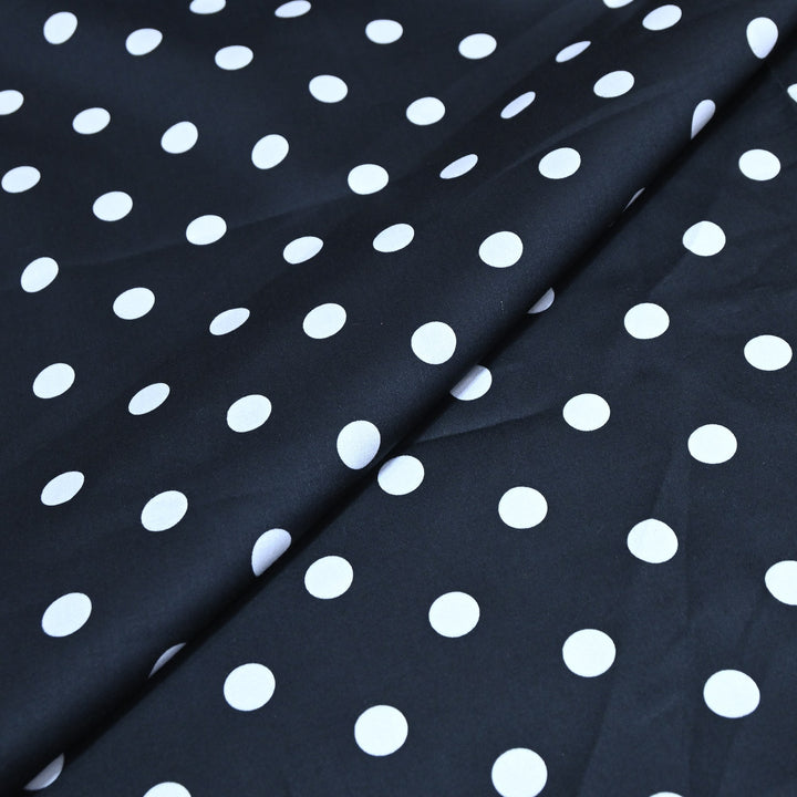 Glace Cotton With Beautiful Polka Dot Print Fabric – Lightweight Designer Cotton Fabric - LT0185-3