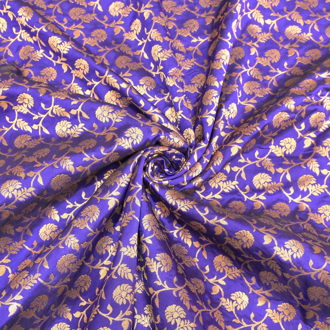 Semi Katan Silk Zari Jaal Brocade Fabrics