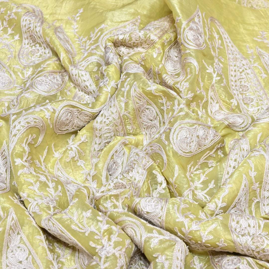 Fendi Organza Thread Embroidery Fabric – Elegant Designer Party Wear Fabric - F81399 - 04