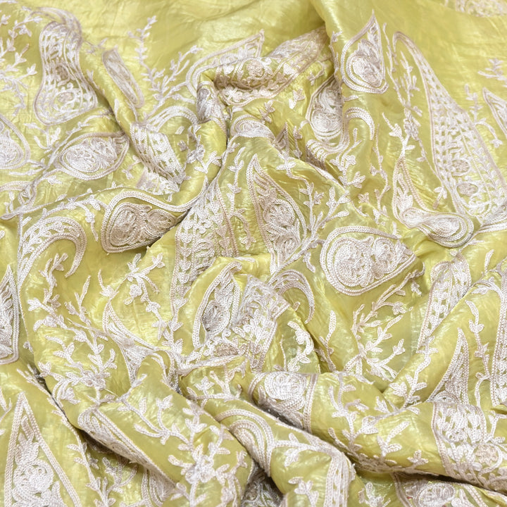 Fendi Organza Thread Embroidery Fabric – Elegant Designer Party Wear Fabric - F81399 - 04