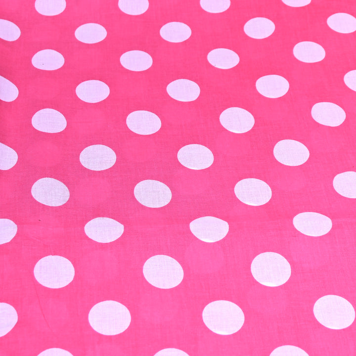 Premium Cotton Polka Dot Printed Fabric - Soft Breathable Designer Cotton Fabric - 000350-1b