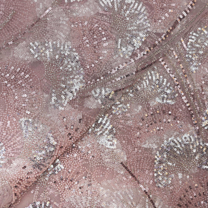 Mauve Taupe Net Imported Embroidery Fabric.| 20T25-P