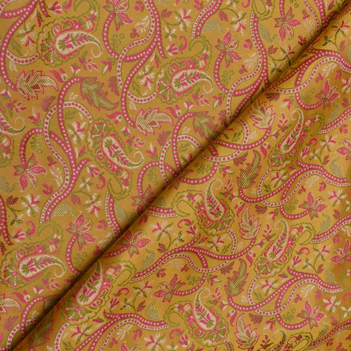 Satin Zari Tehra Brocade Fabrics